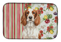 Welsh Springer Spaniel Vegetables Dish Drying Mat Absorbent Dish Drying Mat Pad for Kitchen Counter Dish Drainer Mat for Countertop, 14 x 21", Multicolor