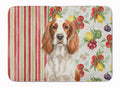 Welsh Springer Spaniel Vegetables Memory Foam Kitchen Mat Machine Washable Anti-Fatigue Cushion Comfort Bath or Kitchen Rug