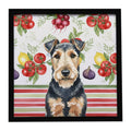 Welsh Terrier Vegetables Framed Metal Print Bathroom, Kitchen, Office, Home Decor Wall Art Ready to Hang, Square, 8X8