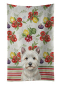Westie Vegetables Kitchen Towel Velour Plush Front and Cotton Loop Back Machine Washable