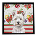 Westie Vegetables Framed Metal Print Bathroom, Kitchen, Office, Home Decor Wall Art Ready to Hang, Square, 8X8