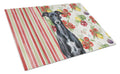 Black Whippet Vegetables Cutting Board Tempered Glass Kitchen Cutting Surface, Heat Resistant Chopping, Non-Slip Feet, Food Prep & Serving