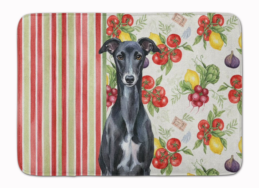 Black Whippet Vegetables Memory Foam Kitchen Mat Machine Washable Anti-Fatigue Cushion Comfort Bath or Kitchen Rug