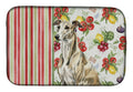 Brindle Whippet Vegetables Dish Drying Mat Absorbent Dish Drying Mat Pad for Kitchen Counter Dish Drainer Mat for Countertop, 14 x 21", Multicolor