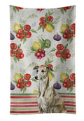 Brindle Whippet Vegetables Kitchen Towel Velour Plush Front and Cotton Loop Back Machine Washable