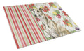 Brindle Whippet Vegetables Cutting Board Tempered Glass Kitchen Cutting Surface, Heat Resistant Chopping, Non-Slip Feet, Food Prep & Serving