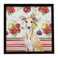 Fawn Whippet Vegetables Framed Metal Print Bathroom, Kitchen, Office, Home Decor Wall Art Ready to Hang, Square, 8X8