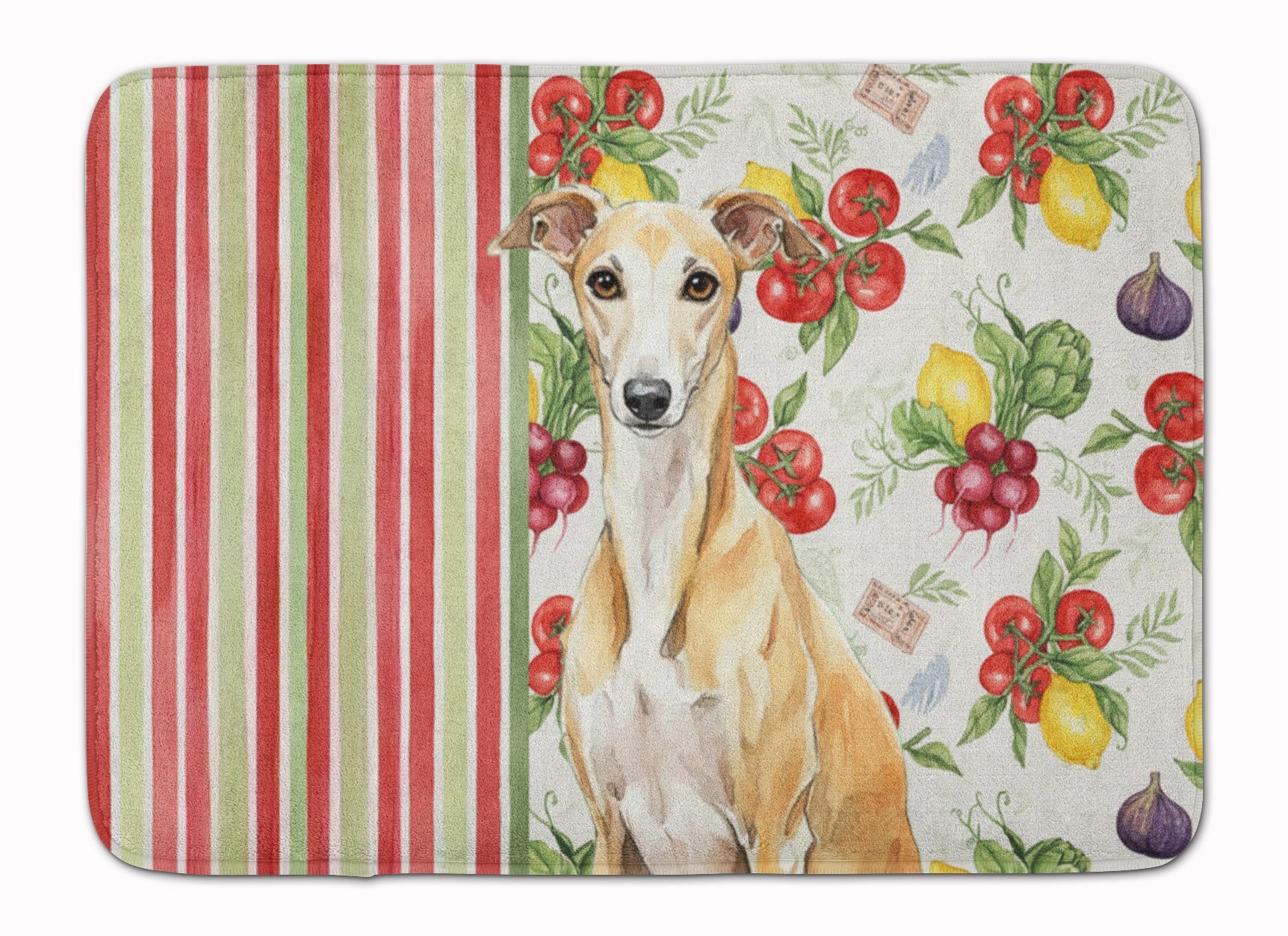 Fawn Whippet Vegetables Memory Foam Kitchen Mat Machine Washable Anti-Fatigue Cushion Comfort Bath or Kitchen Rug