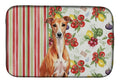 Red Whippet Vegetables Dish Drying Mat Absorbent Dish Drying Mat Pad for Kitchen Counter Dish Drainer Mat for Countertop, 14 x 21", Multicolor