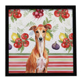 Red Whippet Vegetables Framed Metal Print Bathroom, Kitchen, Office, Home Decor Wall Art Ready to Hang, Square, 8X8