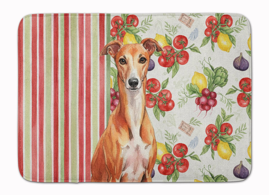 Red Whippet Vegetables Memory Foam Kitchen Mat Machine Washable Anti-Fatigue Cushion Comfort Bath or Kitchen Rug