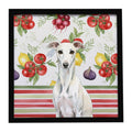 White Whippet Vegetables Framed Metal Print Bathroom, Kitchen, Office, Home Decor Wall Art Ready to Hang, Square, 8X8