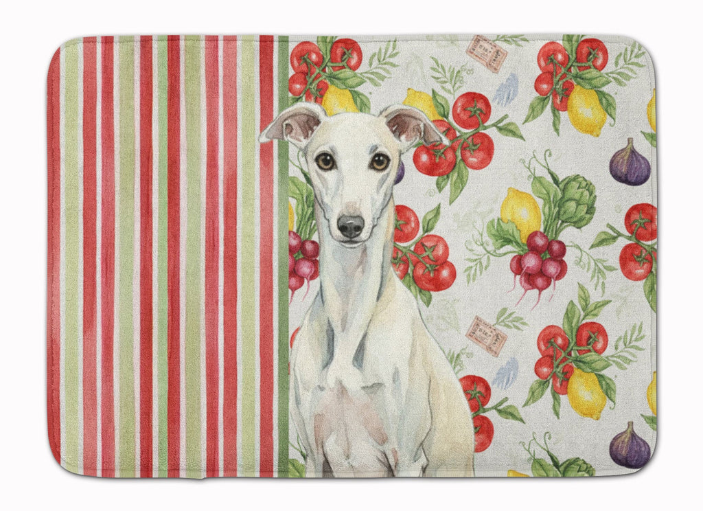 White Whippet Vegetables Memory Foam Kitchen Mat Machine Washable Anti-Fatigue Cushion Comfort Bath or Kitchen Rug