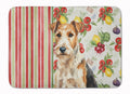 Wire Fox Terrier Vegetables Memory Foam Kitchen Mat Machine Washable Anti-Fatigue Cushion Comfort Bath or Kitchen Rug