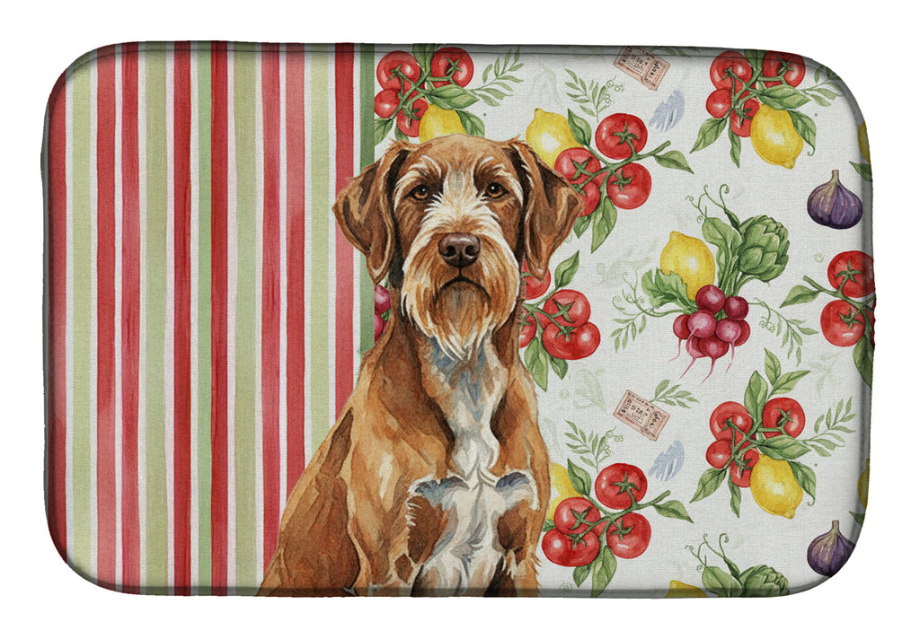Wirehaired Pointing Griffon Vegetables Dish Drying Mat Absorbent Dish Drying Mat Pad for Kitchen Counter Dish Drainer Mat for Countertop, 14 x 21", Multicolor