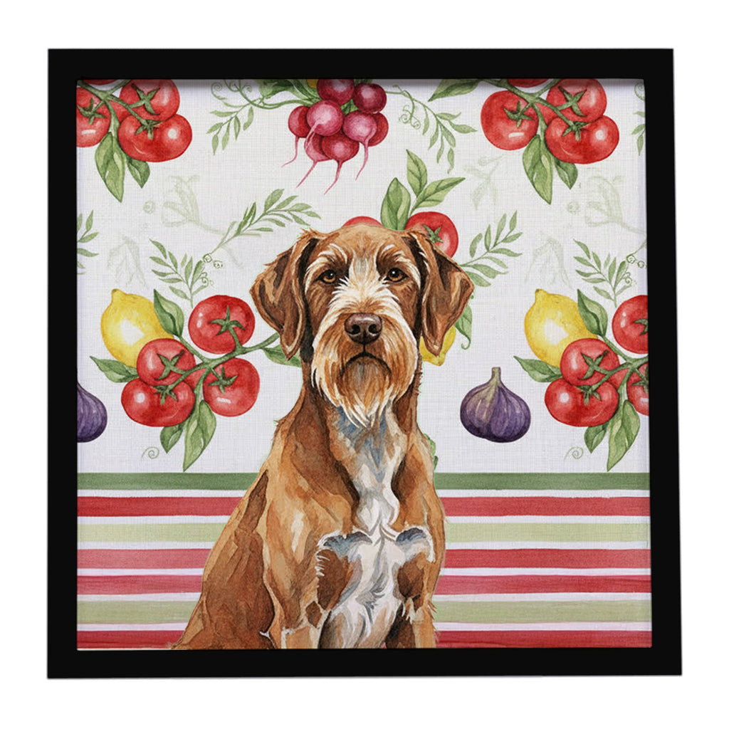 Wirehaired Pointing Griffon Vegetables Framed Metal Print Bathroom, Kitchen, Office, Home Decor Wall Art Ready to Hang, Square, 8X8