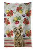 Chestnut Wirehaired Pointing Griffon Vegetables Kitchen Towel Velour Plush Front and Cotton Loop Back Machine Washable