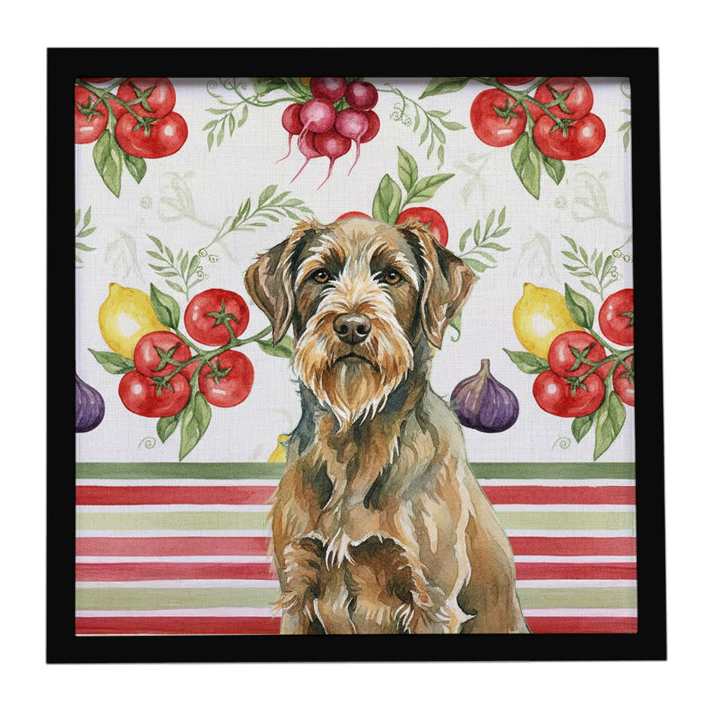 Chestnut Wirehaired Pointing Griffon Vegetables Framed Metal Print Bathroom, Kitchen, Office, Home Decor Wall Art Ready to Hang, Square, 8X8