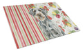 Steel Gray Wirehaired Pointing Griffon Vegetables Cutting Board Tempered Glass Kitchen Cutting Surface, Heat Resistant Chopping, Non-Slip Feet, Food Prep & Serving