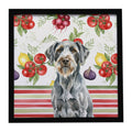 Steel Gray Wirehaired Pointing Griffon Vegetables Framed Metal Print Bathroom, Kitchen, Office, Home Decor Wall Art Ready to Hang, Square, 8X8