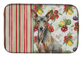 Xoloitzcuintli Vegetables Dish Drying Mat Absorbent Dish Drying Mat Pad for Kitchen Counter Dish Drainer Mat for Countertop, 14 x 21", Multicolor