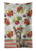 Xoloitzcuintli Vegetables Kitchen Towel Velour Plush Front and Cotton Loop Back Machine Washable