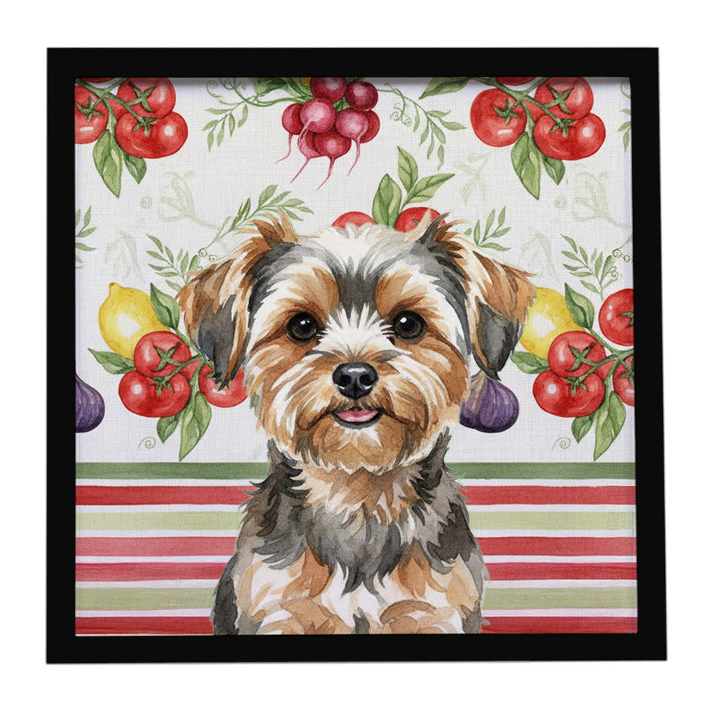 Yorkiepoo Vegetables Framed Metal Print Bathroom, Kitchen, Office, Home Decor Wall Art Ready to Hang, Square, 8X8