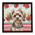 Yorkiepoo Vegetables Framed Metal Print Bathroom, Kitchen, Office, Home Decor Wall Art Ready to Hang, Square, 8X8