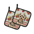 Yorkiepoo Vegetables Pot Holder Set of 2 Heat Resistant Quilted Hot Pads 7.5 x 7.5 Inch, Insulated Kitchen Trivets for Cooking & Baking
