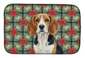 Beagle Christmas PoinsettIas Dish Drying Mat Absorbent Dish Drying Mat Pad for Kitchen Counter Dish Drainer Mat for Countertop, 14 x 21", Multicolor