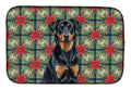 Beauceron Christmas PoinsettIas Dish Drying Mat Absorbent Dish Drying Mat Pad for Kitchen Counter Dish Drainer Mat for Countertop, 14 x 21", Multicolor