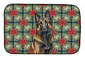 Belgian Tervuren Christmas PoinsettIas Dish Drying Mat Absorbent Dish Drying Mat Pad for Kitchen Counter Dish Drainer Mat for Countertop, 14 x 21", Multicolor