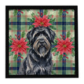 Bouvier des Flandres Christmas PoinsettIas Framed Metal Print Bathroom, Kitchen, Office, Home Decor Wall Art Ready to Hang, Square, 8X8
