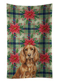 Boykin Spaniel Christmas PoinsettIas Kitchen Towel Velour Plush Front and Cotton Loop Back Machine Washable