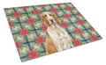 Bracco Italiano Christmas PoinsettIas Cutting Board Tempered Glass Kitchen Cutting Surface, Heat Resistant Chopping, Non-Slip Feet, Food Prep & Serving
