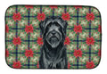 Black Briard Christmas PoinsettIas Dish Drying Mat Absorbent Dish Drying Mat Pad for Kitchen Counter Dish Drainer Mat for Countertop, 14 x 21", Multicolor