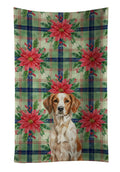 Roan Brittany Christmas PoinsettIas Kitchen Towel Velour Plush Front and Cotton Loop Back Machine Washable