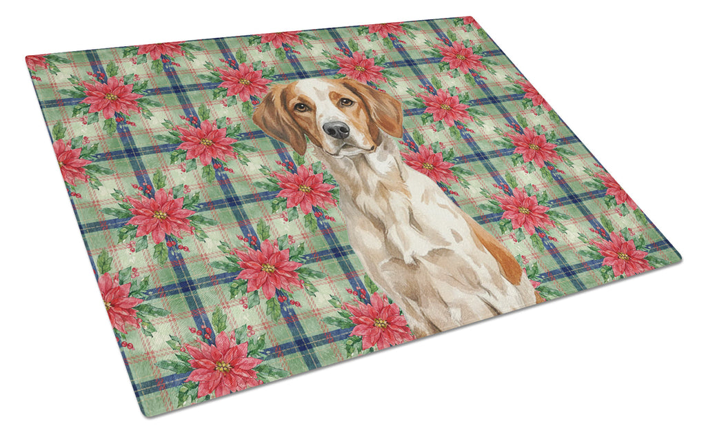 Roan Brittany Christmas PoinsettIas Cutting Board Tempered Glass Kitchen Cutting Surface, Heat Resistant Chopping, Non-Slip Feet, Food Prep & Serving