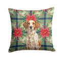 Roan Brittany Christmas PoinsettIas Decorative Throw Pillow 18x18 Indoor Outdoor Accent Cushion, Fabric Cover with Insert for Sofa, Bed, Porch & Living Room