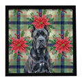 Cane Corso Christmas PoinsettIas Framed Metal Print Bathroom, Kitchen, Office, Home Decor Wall Art Ready to Hang, Square, 8X8
