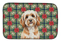 Cavapoo Christmas PoinsettIas Dish Drying Mat Absorbent Dish Drying Mat Pad for Kitchen Counter Dish Drainer Mat for Countertop, 14 x 21", Multicolor