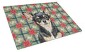 Black and Tan Chihuahua Christmas PoinsettIas Cutting Board Tempered Glass Kitchen Cutting Surface, Heat Resistant Chopping, Non-Slip Feet, Food Prep & Serving