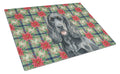Black Cocker Spaniel Christmas PoinsettIas Cutting Board Tempered Glass Kitchen Cutting Surface, Heat Resistant Chopping, Non-Slip Feet, Food Prep & Serving