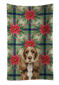 Chocolate Cocker Spaniel Christmas PoinsettIas Kitchen Towel Velour Plush Front and Cotton Loop Back Machine Washable