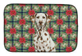 Liver Dalmatian Christmas PoinsettIas Dish Drying Mat Absorbent Dish Drying Mat Pad for Kitchen Counter Dish Drainer Mat for Countertop, 14 x 21", Multicolor
