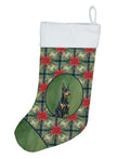 Doberman Pinscher Christmas PoinsettIas Holiday Stocking Double-Sided Print, Polyester Suede,11x18, Made in USA