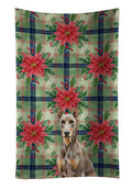 Fawn Doberman Pinscher Christmas PoinsettIas Kitchen Towel Velour Plush Front and Cotton Loop Back Machine Washable