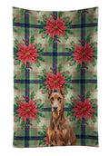 Red Doberman Pinscher Christmas PoinsettIas Kitchen Towel Velour Plush Front and Cotton Loop Back Machine Washable