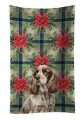 Liver Roan English Cocker Spaniel Christmas PoinsettIas Kitchen Towel Velour Plush Front and Cotton Loop Back Machine Washable