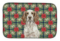 Liver Belton English Setter Christmas PoinsettIas Dish Drying Mat Absorbent Dish Drying Mat Pad for Kitchen Counter Dish Drainer Mat for Countertop, 14 x 21", Multicolor